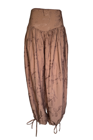 PTJ3028 pantalón aladino con tiras y tela de bordados