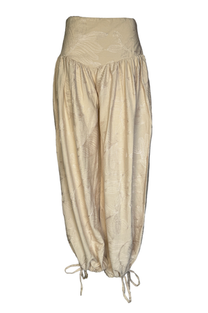 PTJ3028 pantalón aladino con tiras y tela de bordados