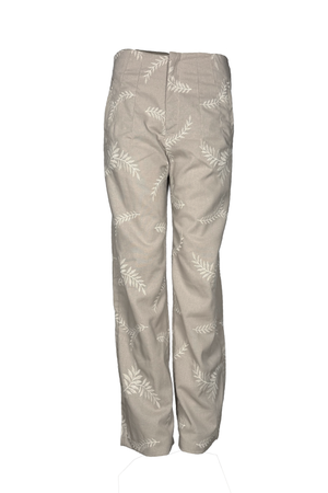PTJ303319 pantalón con tela bordada