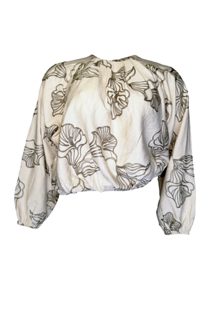 PTJ3039 blusa amplia con tela bordada