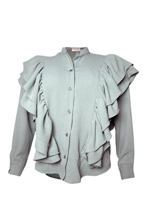 PTJ304029 blusa verde con boleros