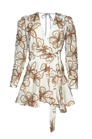 PTJ304501 vestido corto con bordados en la tela