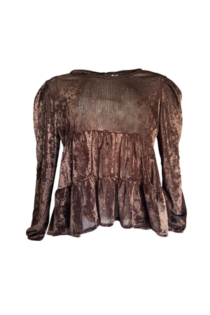 PTJ305819 blusa semi transparente color café.