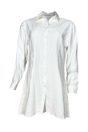 PTJ4021 vestido corto con botones color blanco