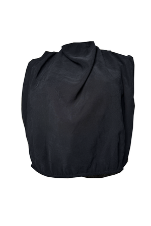 PTJ402529 blusa negra tipo cuello halter
