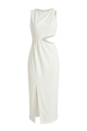 PTJ403229 vestido midi con escote en la cintura