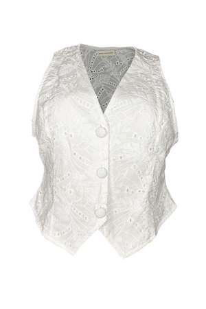 PTJ7002 chaleco blanco con botones