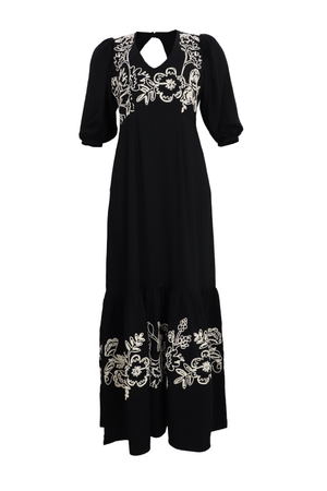 Vestido manga 3/4 con bordado