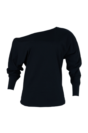 Buzo cuello bandeja para mujer en color negro