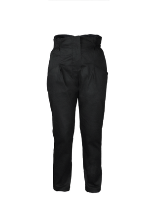 Pantalón tipo paper bag negro.