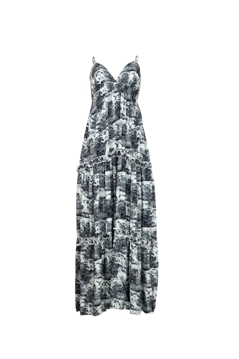 Vestido maxi con copas y textura