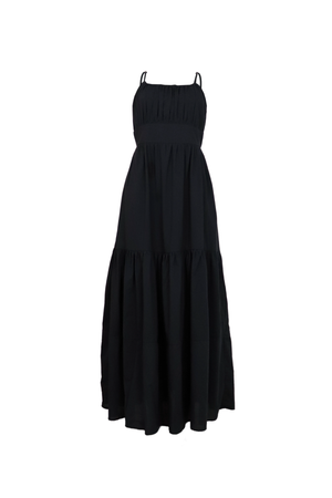 Vestido largo de tiras negro.