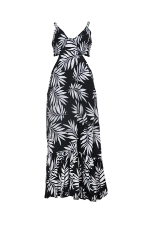 Vestido largo de tiras negro.