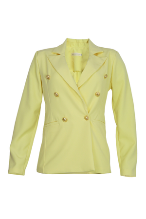Blazer color amarillo con doble borón dorado