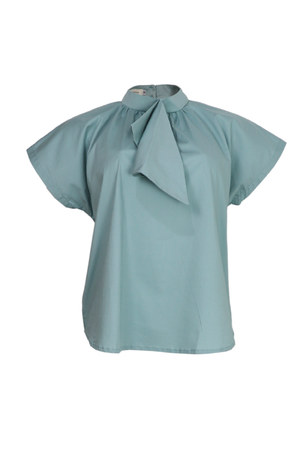 hermosa blusa con corbata color verde