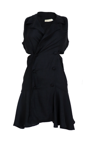 Vestido corto con cortes en la cintura