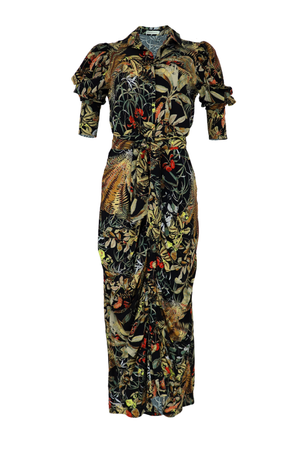 Vestido drapeado con cinturón