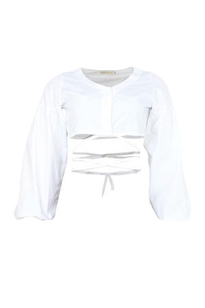Crop top de tiras blanco.