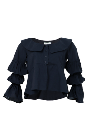 Camisa cuello bebé en color negro
