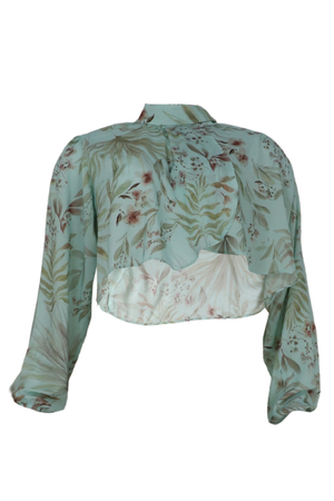 Blusa verde con estampado