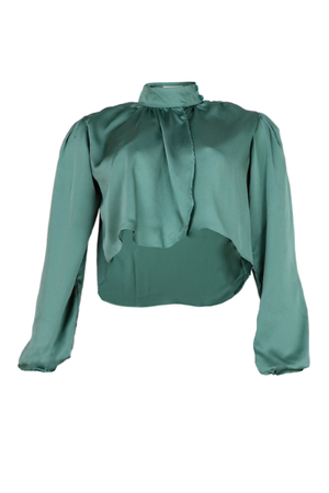 Blusa con manga larga color verde