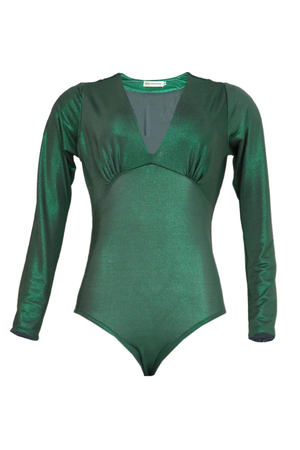 Body con brillo manga larga