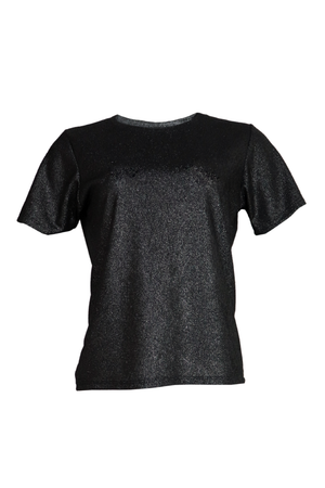 Camiseta manga corta satinada negra