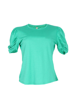 Camisa manga puff de color verde