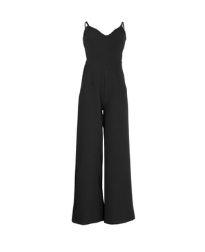 Enterizo negro de tiras para mujer