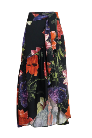 Falda asimétrica con boleros y estampado maxi