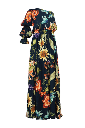Vestido asimétrico con manga larga