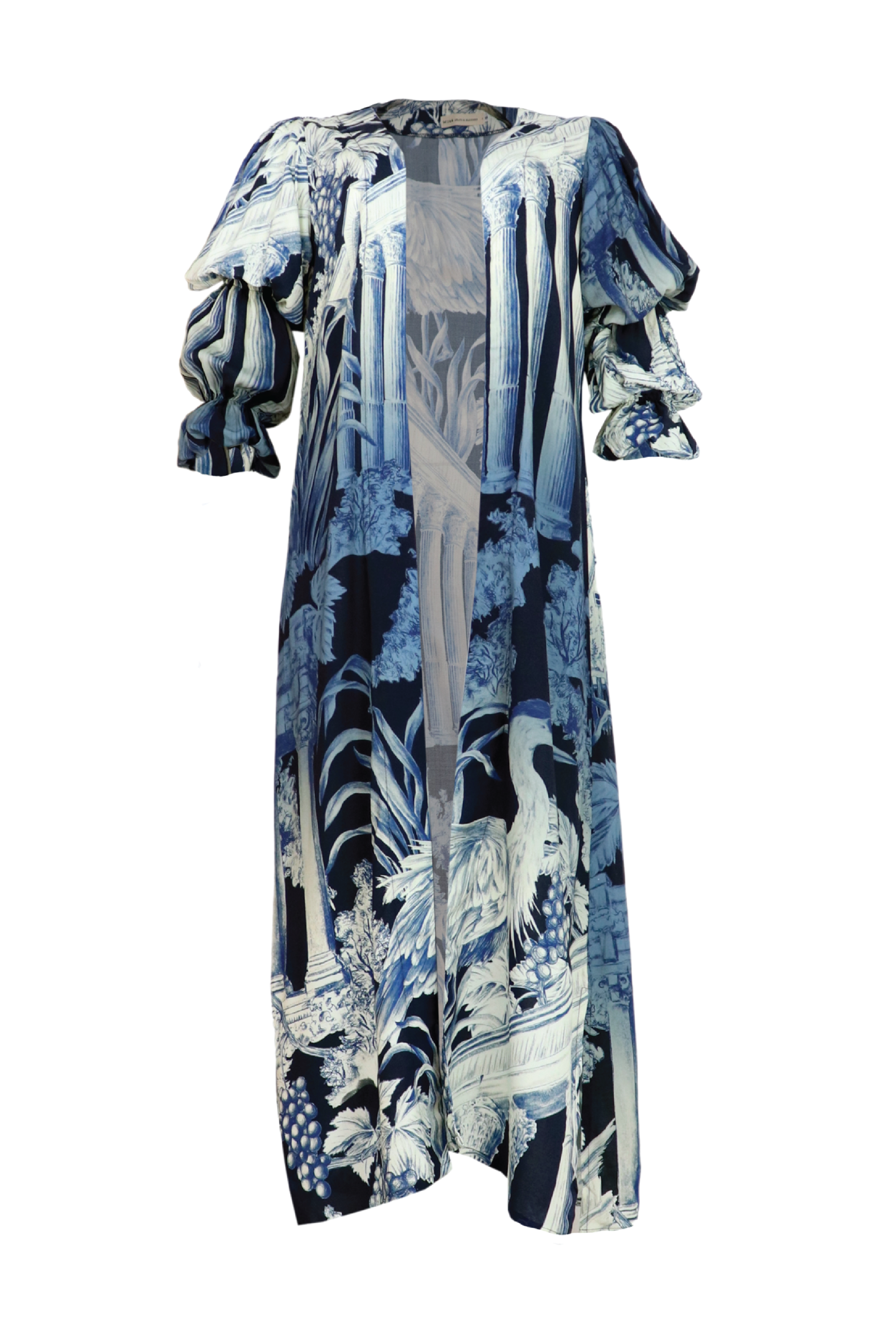 Kimono azul oscuro estampado