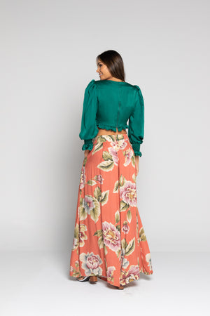 Pantalón palazzo coral