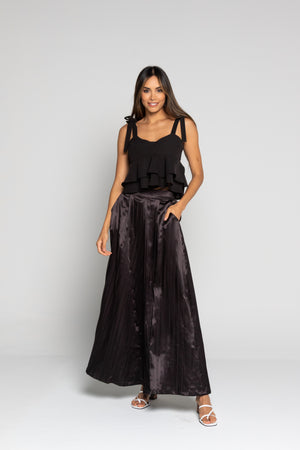 Pantalón satinado negro