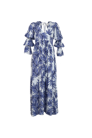 vestido largo azul para mujer