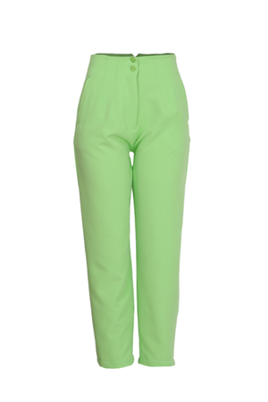 Pantalón verde limón tipo baggy para mujer