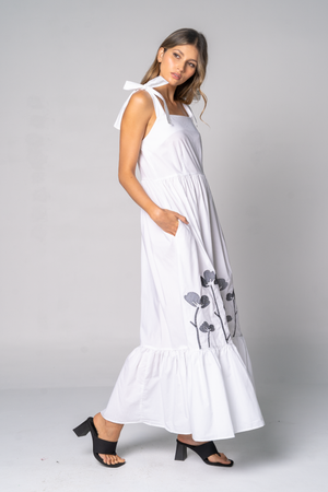 vestido largo con estampado