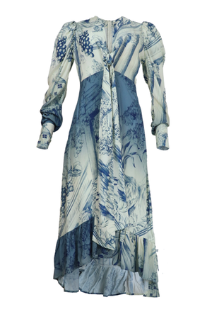 Vestido de mangas largas azul claro
