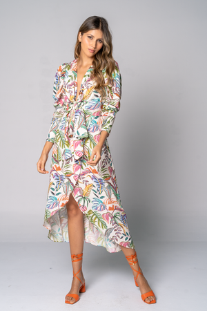 Vestido midi para mujer con lazos