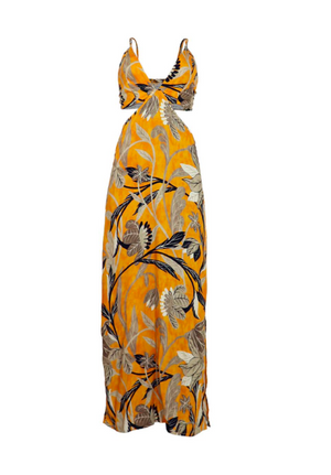 Vestido mostaza de tiras