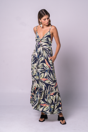 Vestido de tiras estampado