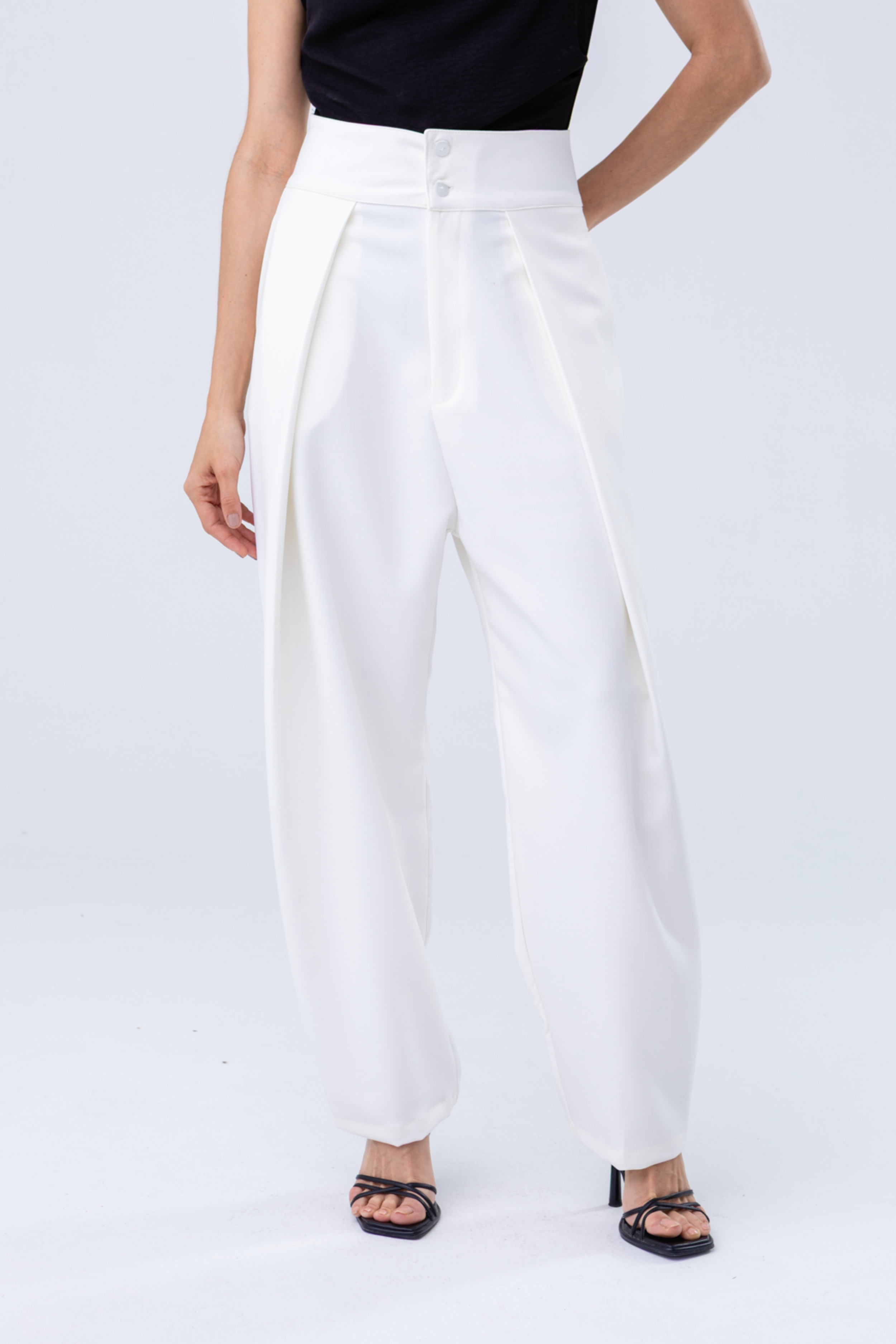 PTJ0057 pantalón blanco con bolsillos 