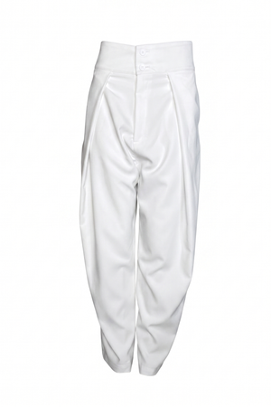 PTJ0057 pantalón blanco con bolsillos  con botones