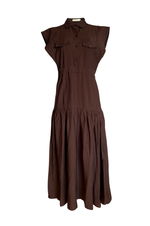 PTJ0062 vestido largo color café