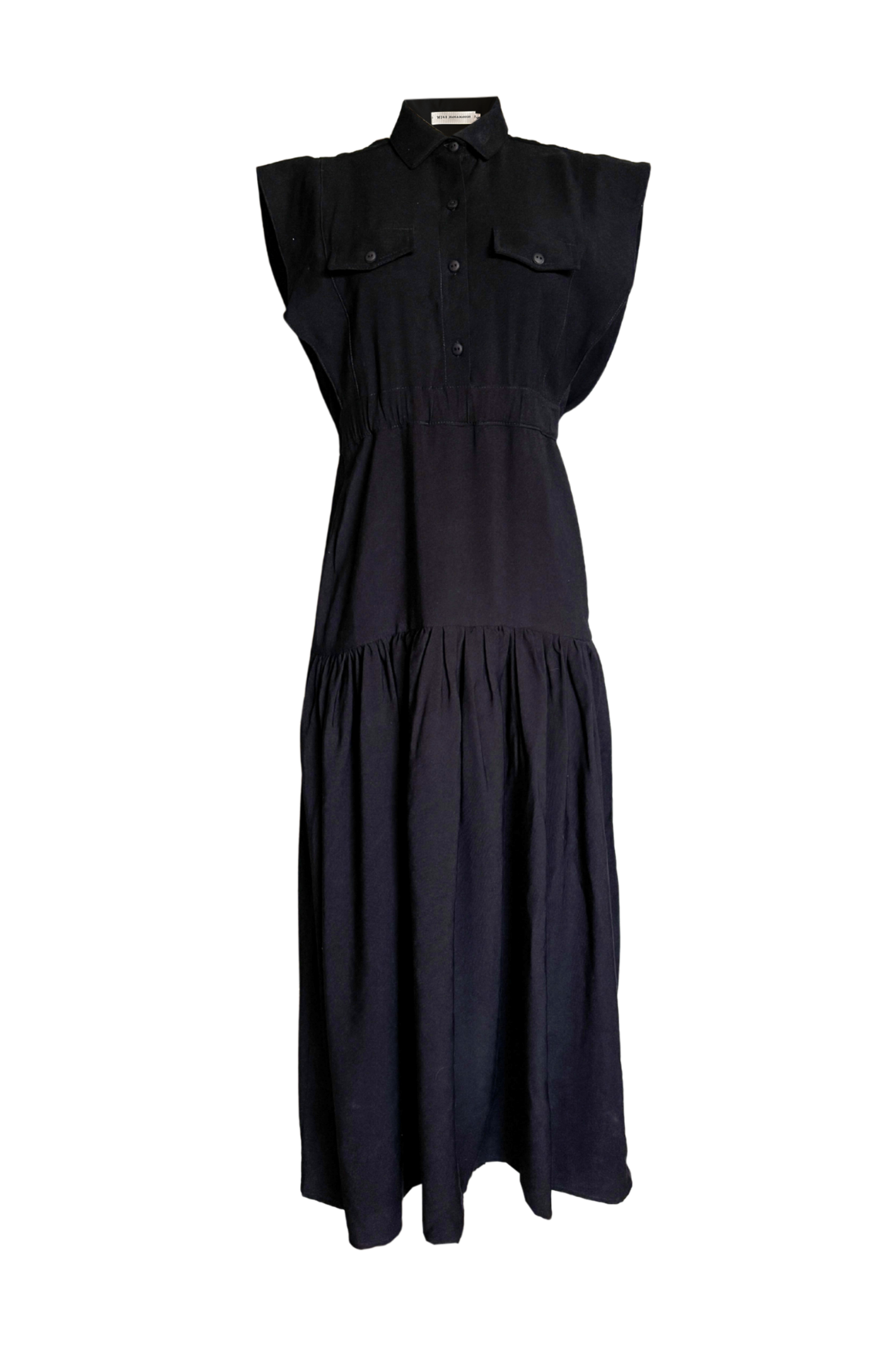 PTJ0062 vestido largo color negro para mujer