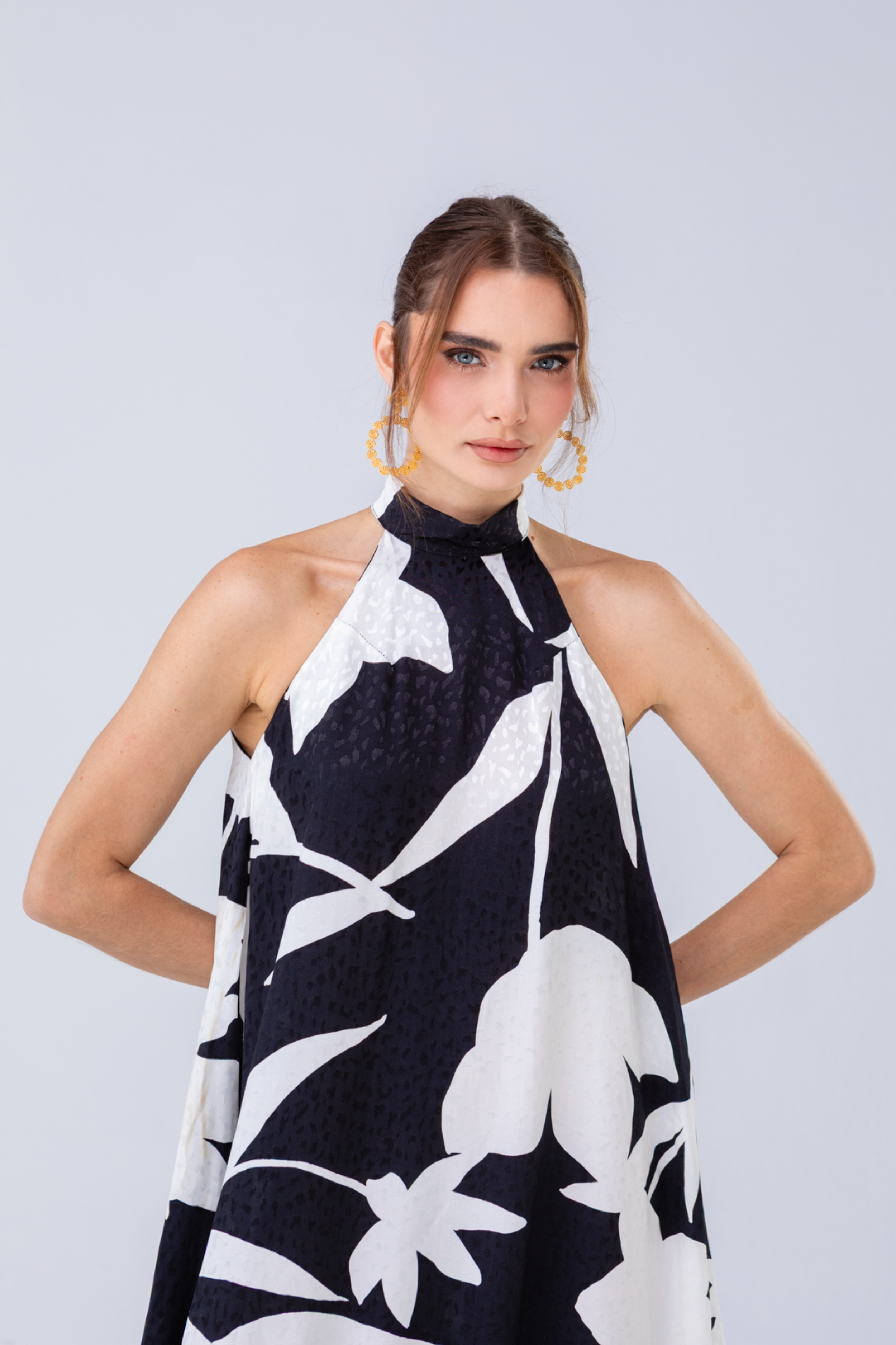 PTJ0068 vestido con flecos y estampado colombia