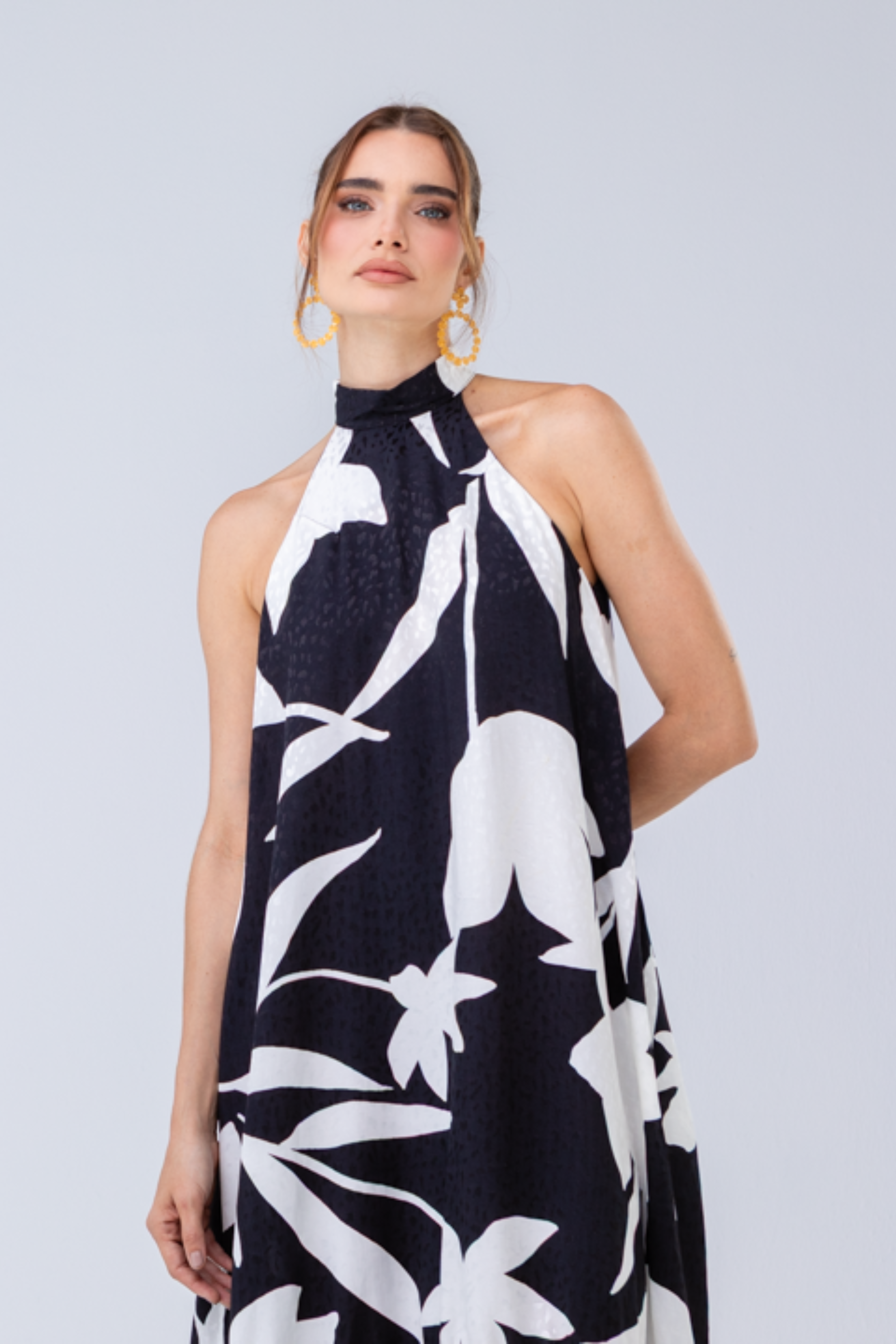 PTJ0068 vestido con flecos y estampado colombia