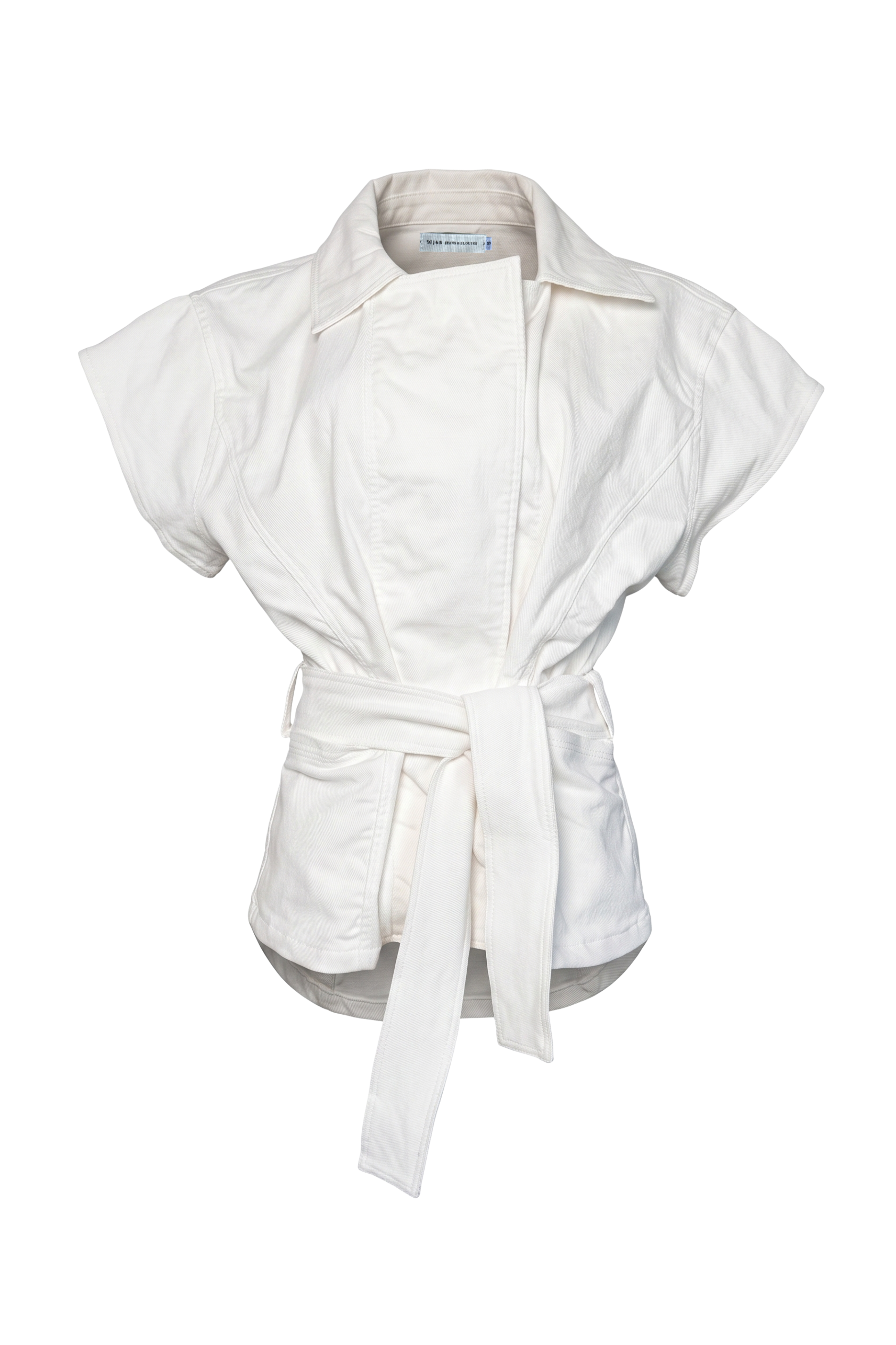 PTJ00740100 chaqueta con cinturón color blanco 