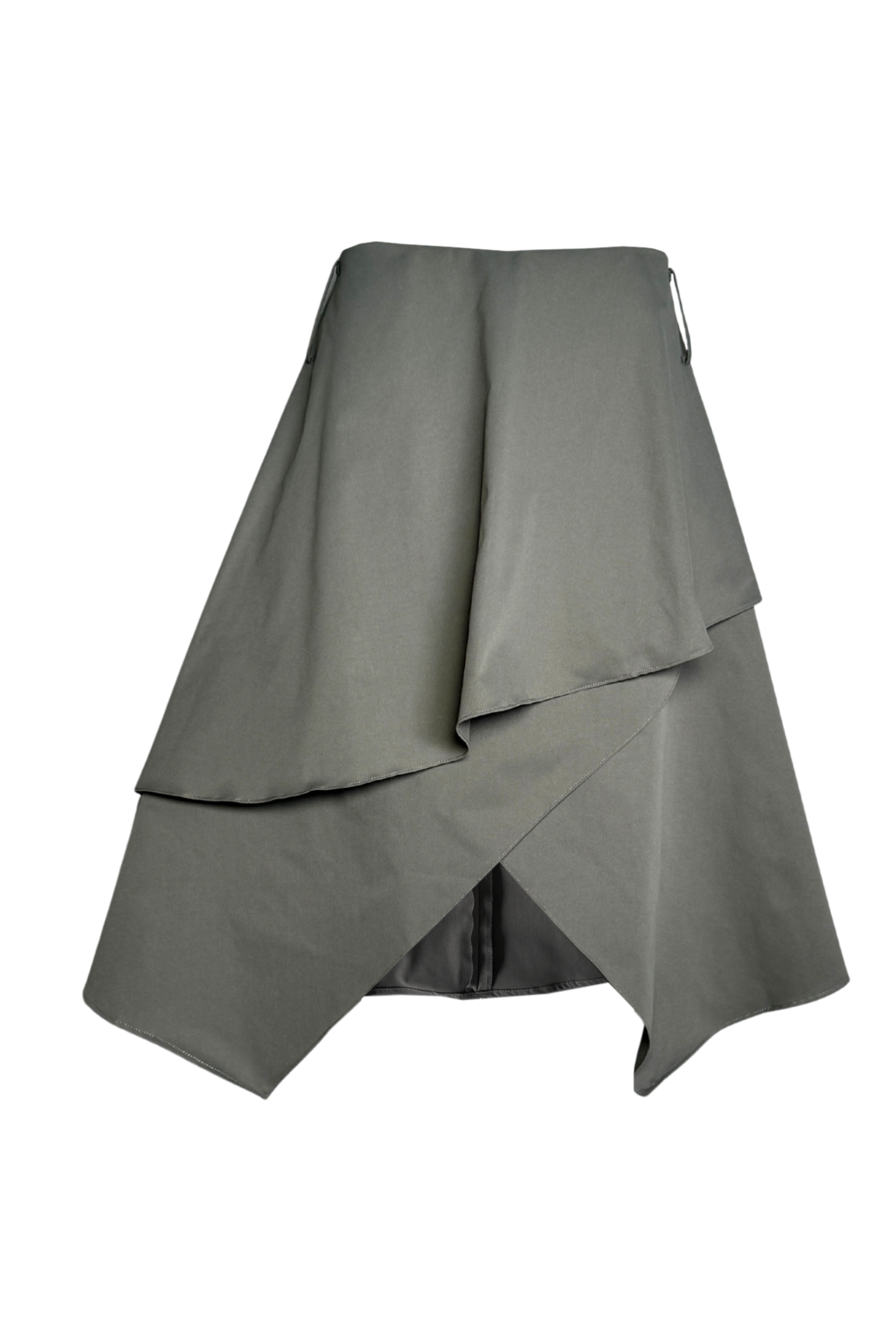 PTJ0089 falda en capas color verde militar