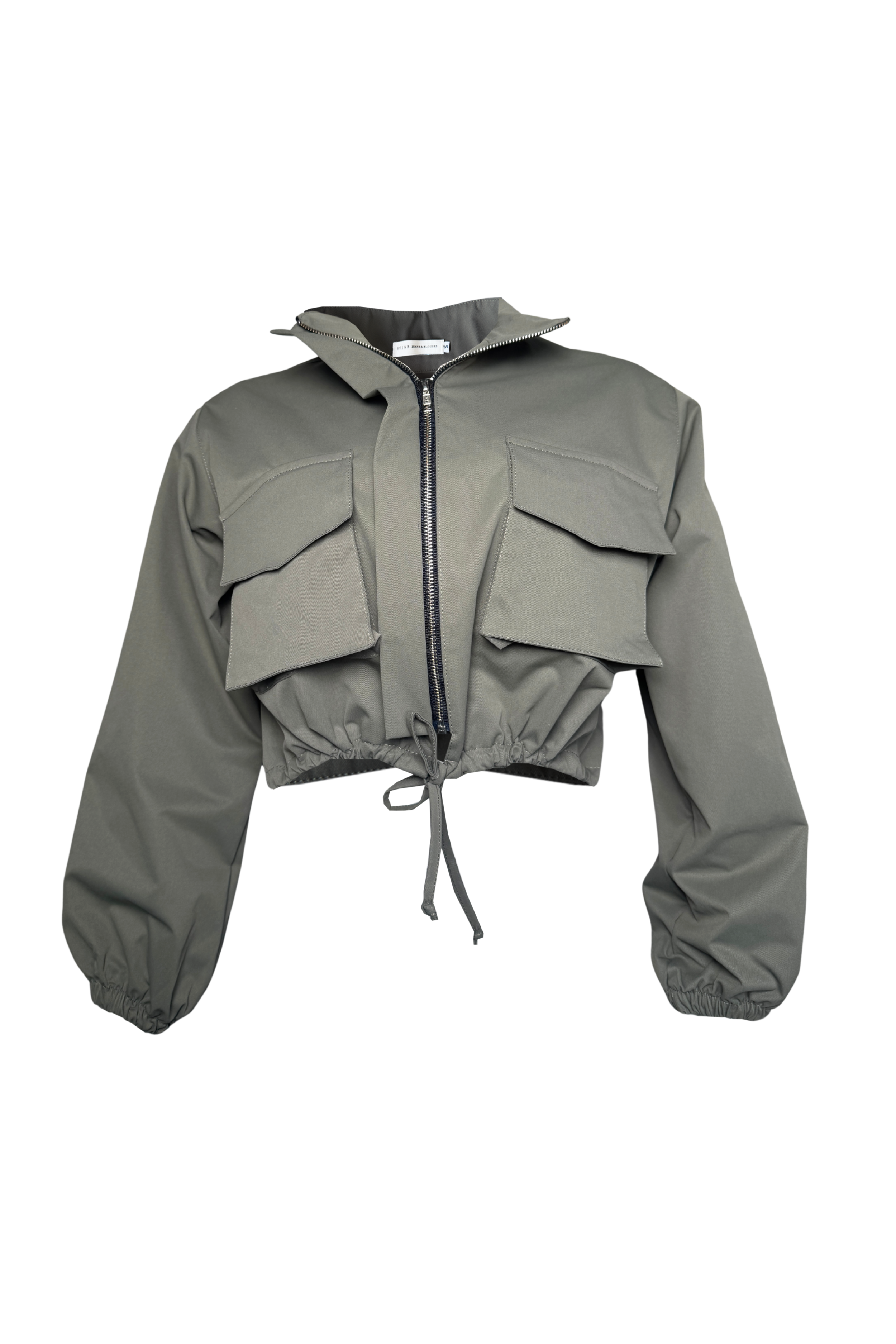 PTJ009012 chaqueta verde militar con mangas largas 